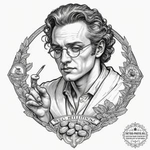 Neo-traditional portrait of morpheus, offerin... - эскиз тату (№1751928022_0, 07.07.2025 22:40) — tattoo-photo.ru