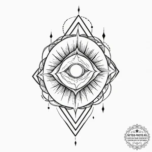 Tattoo design: geometric tattoo of dazhbog's... - эскиз тату (№1751928109_0, 07.07.2025 22:41) — tattoo-photo.ru