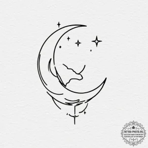 Tattoo design a single, tiny star or moon sym... - эскиз тату (№1751928535_0, 07.07.2025 22:48) — tattoo-photo.ru
