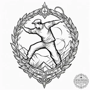 Tattoo design a stylized representation of po... - эскиз тату (№1751929556_0, 07.07.2025 23:05) — tattoo-photo.ru