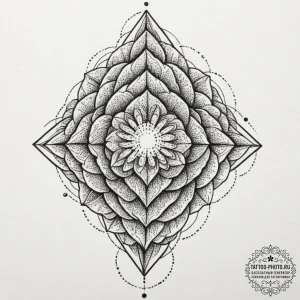 Tattoo design a geometric abstract representa... - эскиз тату (№1751930494_0, 07.07.2025 23:21) — tattoo-photo.ru