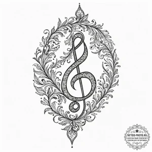 Tattoo design a small, subtle musical note. l... - эскиз тату (№1751930785_0, 07.07.2025 23:26) — tattoo-photo.ru