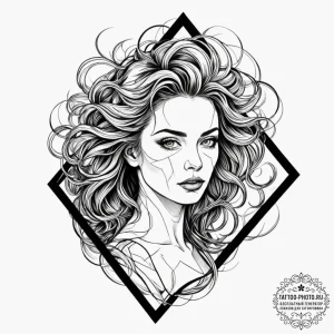 Tattoo sketch a geometric shape whose lines a... - эскиз тату (№1751930860_0, 07.07.2025 23:27) — tattoo-photo.ru