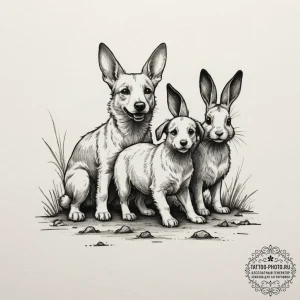 A sketch of the "dags" (dogs) from snatch, ch... - эскиз тату (№1751933056_0, 08.07.2025 00:04) — tattoo-photo.ru