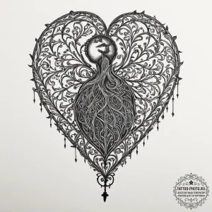 Tattoo sketch a person's silhouette with a lo... - эскиз тату (№1751933141_0, 08.07.2025 00:05) — tattoo-photo.ru