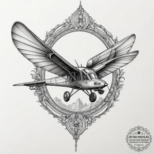 A linework tattoo of an ornithopter, detailed... - эскиз тату (№1751936254_0, 08.07.2025 00:57) — tattoo-photo.ru