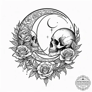 Watercolor sketch of the twin moons of arraki... - эскиз тату (№1751937756_0, 08.07.2025 01:22) — tattoo-photo.ru