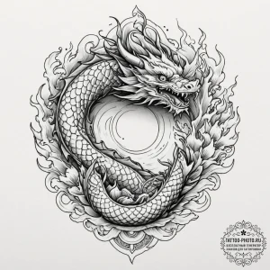 Tattoo design a dragon's eye, intense and anc... - эскиз тату (№1751938229_0, 08.07.2025 01:30) — tattoo-photo.ru
