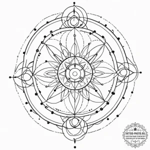 Tattoo design a fine line rendering of a comp... - эскиз тату (№1751939157_0, 08.07.2025 01:45) — tattoo-photo.ru