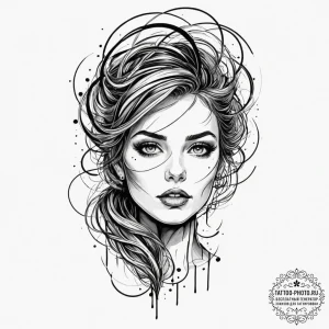 Tattoo design abstract lines forming a powerf... - эскиз тату (№1751940844_0, 08.07.2025 02:14) — tattoo-photo.ru
