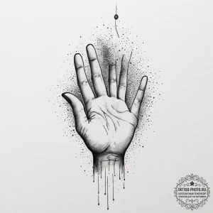 Tattoo design a delicate hand reaching out to... - эскиз тату (№1751942202_0, 08.07.2025 02:36) — tattoo-photo.ru