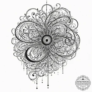 Binary code forming a silhouette, ink illustr... - эскиз тату (№1751942286_0, 08.07.2025 02:38) — tattoo-photo.ru