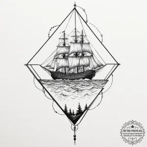 A watercolor sketch of the haunted ship from... - эскиз тату (№1751943464_0, 08.07.2025 02:57) — tattoo-photo.ru