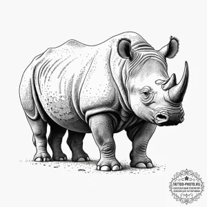 Rhinoceros, artistic tattoo sketch, dotwork t... - эскиз тату (№1751944985_0, 08.07.2025 03:23) — tattoo-photo.ru