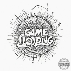Tattoo design an abstract "game loading" scre... - эскиз тату (№1751945744_0, 08.07.2025 03:35) — tattoo-photo.ru