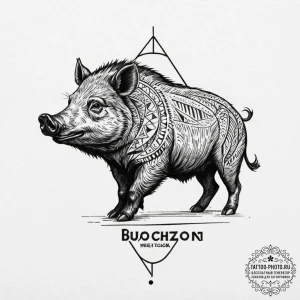 A chicano lettering tattoo of the "boar on th... - эскиз тату (№1751945994_0, 08.07.2025 03:39) — tattoo-photo.ru