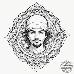 A sketch of dustin with his "thinking cap", s... - эскиз тату (№1751947687_0, 08.07.2025 04:08) — tattoo-photo.ru