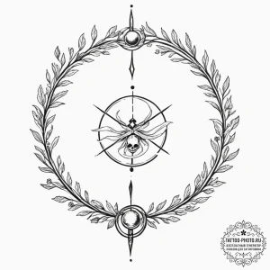 Tattoo design: a symbolic depiction of the cy... - эскиз тату (№1751947857_0, 08.07.2025 04:10) — tattoo-photo.ru