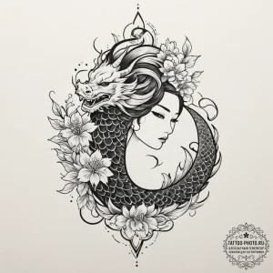 Tattoo sketch a silhouette of a woman's profi... - эскиз тату (№1751948108_0, 08.07.2025 04:15) — tattoo-photo.ru