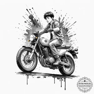 138. (akira) trash polka tattoo of kaneda on... - эскиз тату (№1751950793_0, 08.07.2025 04:59) — tattoo-photo.ru
