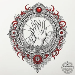 Tattoo design a realistic human hand holding... - эскиз тату (№1751952220_0, 08.07.2025 05:23) — tattoo-photo.ru
