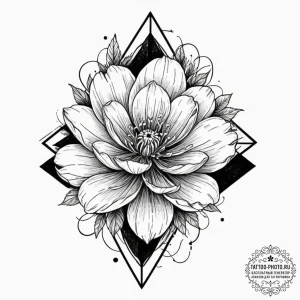 Tattoo sketch a geometric crystal, with a rea... - эскиз тату (№1751958856_0, 08.07.2025 07:14) — tattoo-photo.ru