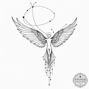 Tattoo sketch a human silhouette with a singl... - эскиз тату (№1751962769_0, 08.07.2025 08:19) — tattoo-photo.ru
