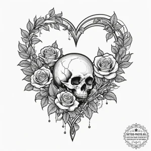 Tattoo sketch a heart with subtle celestial b... - эскиз тату (№1751963946_0, 08.07.2025 08:39) — tattoo-photo.ru
