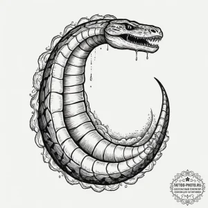 Neo-traditional tattoo design of a sandworm (... - эскиз тату (№1751964452_0, 08.07.2025 08:47) — tattoo-photo.ru