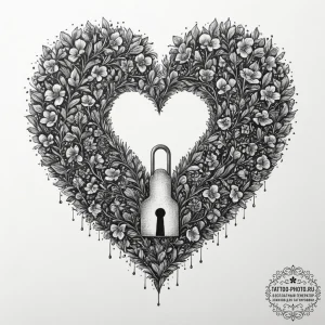 Tattoo sketch a heart with a keyhole, and a s... - эскиз тату (№1751965208_0, 08.07.2025 09:00) — tattoo-photo.ru