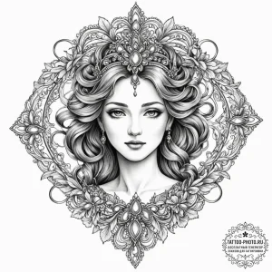 Themis, tattoo sketch design, ornamental tatt... - эскиз тату (№1751966874_0, 08.07.2025 09:27) — tattoo-photo.ru