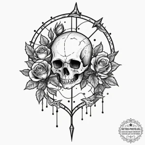 Tattoo design a stylized elven bow with an ar... - эскиз тату (№1751967784_0, 08.07.2025 09:43) — tattoo-photo.ru