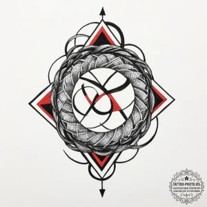 Tattoo design a geometric uroboros serpent, i... - эскиз тату (№1751968122_0, 08.07.2025 09:48) — tattoo-photo.ru