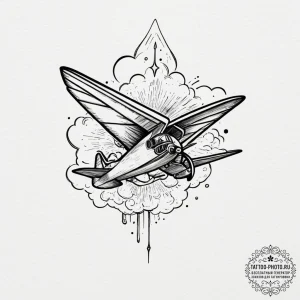 Tattoo design a tiny paper airplane taking of... - эскиз тату (№1751968628_0, 08.07.2025 09:57) — tattoo-photo.ru