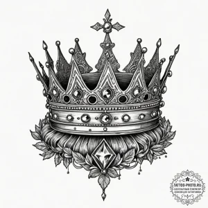 Tattoo design a king's crown on one, a queen'... - эскиз тату (№1751968880_0, 08.07.2025 10:01) — tattoo-photo.ru