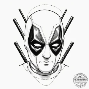 A minimalist tattoo of the deadpool mask eyes... - эскиз тату (№1751969961_0, 08.07.2025 10:19) — tattoo-photo.ru
