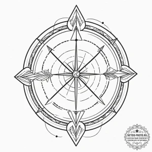 Tattoo sketch a sagittarius archer, minimalis... - эскиз тату (№1751970045_0, 08.07.2025 10:20) — tattoo-photo.ru