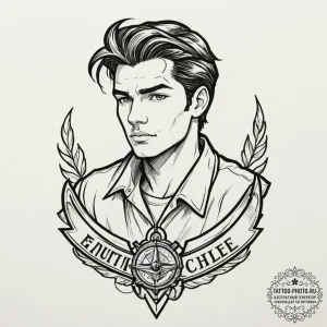 A neo-traditional tattoo of the main characte... - эскиз тату (№1751970549_0, 08.07.2025 10:29) — tattoo-photo.ru