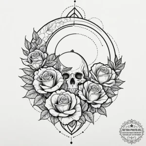 Tattoo sketch a subtle geometric moon phase s... - эскиз тату (№1751970717_0, 08.07.2025 10:31) — tattoo-photo.ru