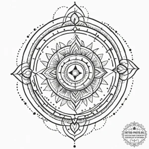 Tattoo sketch a zodiac glyph with a rough, ha... - эскиз тату (№1751971389_0, 08.07.2025 10:43) — tattoo-photo.ru