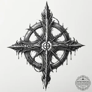 The hunter's mark from bloodborne, tattoo lin... - эскиз тату (№1751971472_0, 08.07.2025 10:44) — tattoo-photo.ru