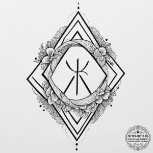 89. tattoo design: a minimalist "treba" rune,... - эскиз тату (№1751972729_0, 08.07.2025 11:05) — tattoo-photo.ru
