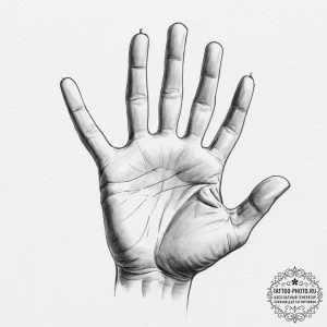 Tattoo sketch a child's handprint with a date... - эскиз тату (№1751973487_0, 08.07.2025 11:18) — tattoo-photo.ru