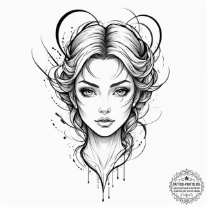 Tattoo design a stylized "zero to hero" trans... - эскиз тату (№1751974228_0, 08.07.2025 11:30) — tattoo-photo.ru