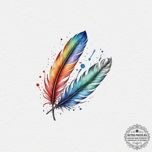 Feather, tattoo sketch design, clean lines, c... - эскиз тату (№1751977582_0, 08.07.2025 12:26) — tattoo-photo.ru