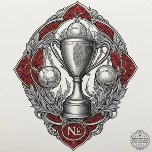 Tattoo sketch a championship trophy with intr... - эскиз тату (№1751984252_0, 08.07.2025 14:17) — tattoo-photo.ru