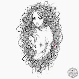 Tattoo sketch a minimalist human figure creat... - эскиз тату (№1751984931_0, 08.07.2025 14:28) — tattoo-photo.ru