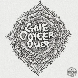 Tattoo design a glowing 'game over' screen me... - эскиз тату (№1751986094_0, 08.07.2025 14:48) — tattoo-photo.ru