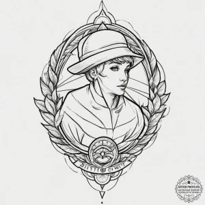 Tattoo design a stylized "hitbox" outline aro... - эскиз тату (№1751986256_0, 08.07.2025 14:50) — tattoo-photo.ru