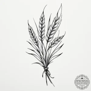 Ear of wheat, ink illustration for tattoo, on... - эскиз тату (№1751986833_0, 08.07.2025 15:00) — tattoo-photo.ru